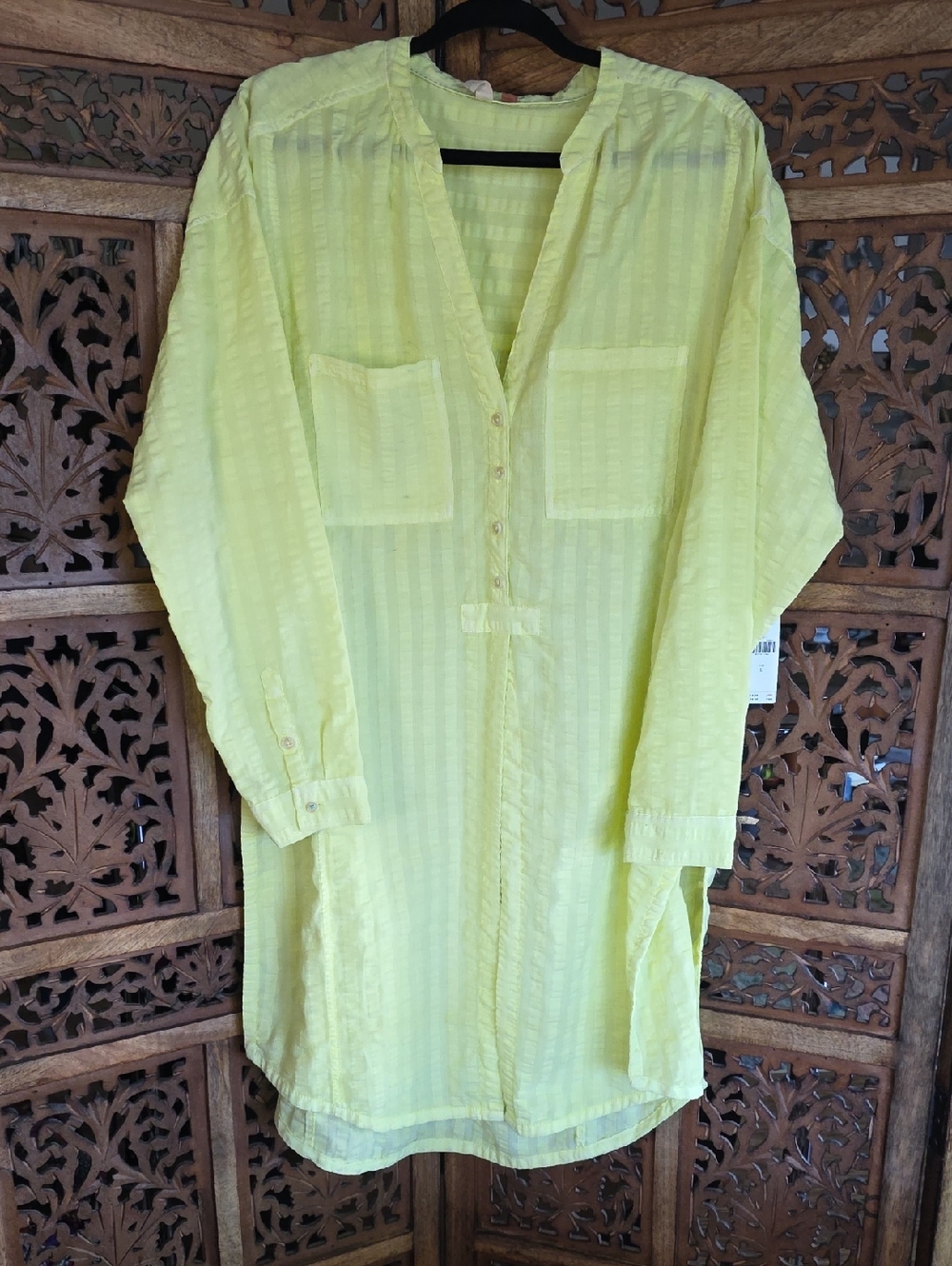 Pilcro Pale Yellow Lightweight Tunic Top/ Swim Cover